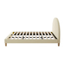 MAZ Bed Frame King Size Arched Beds Platform Beige Fabric Oikiture