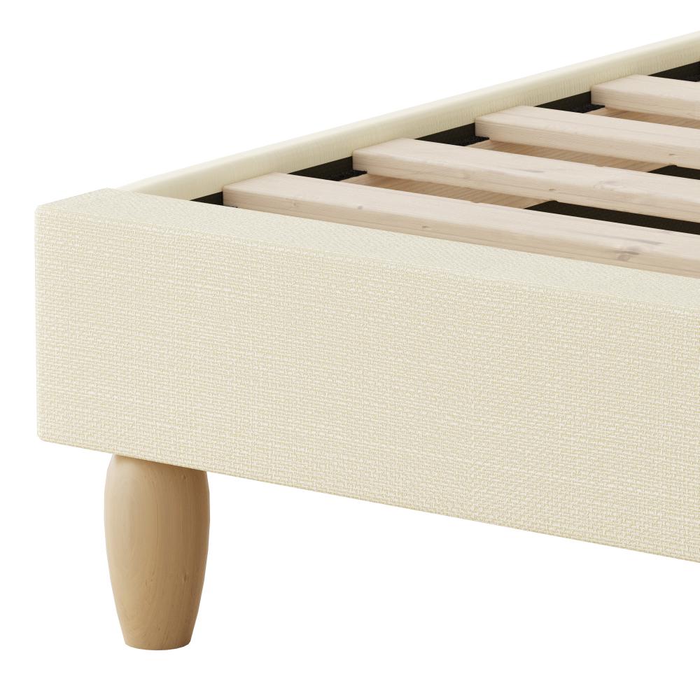 MAZ Bed Frame King Size Arched Beds Platform Beige Fabric Oikiture