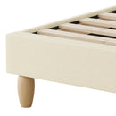 MAZ Bed Frame King Size Arched Beds Platform Beige Fabric Oikiture