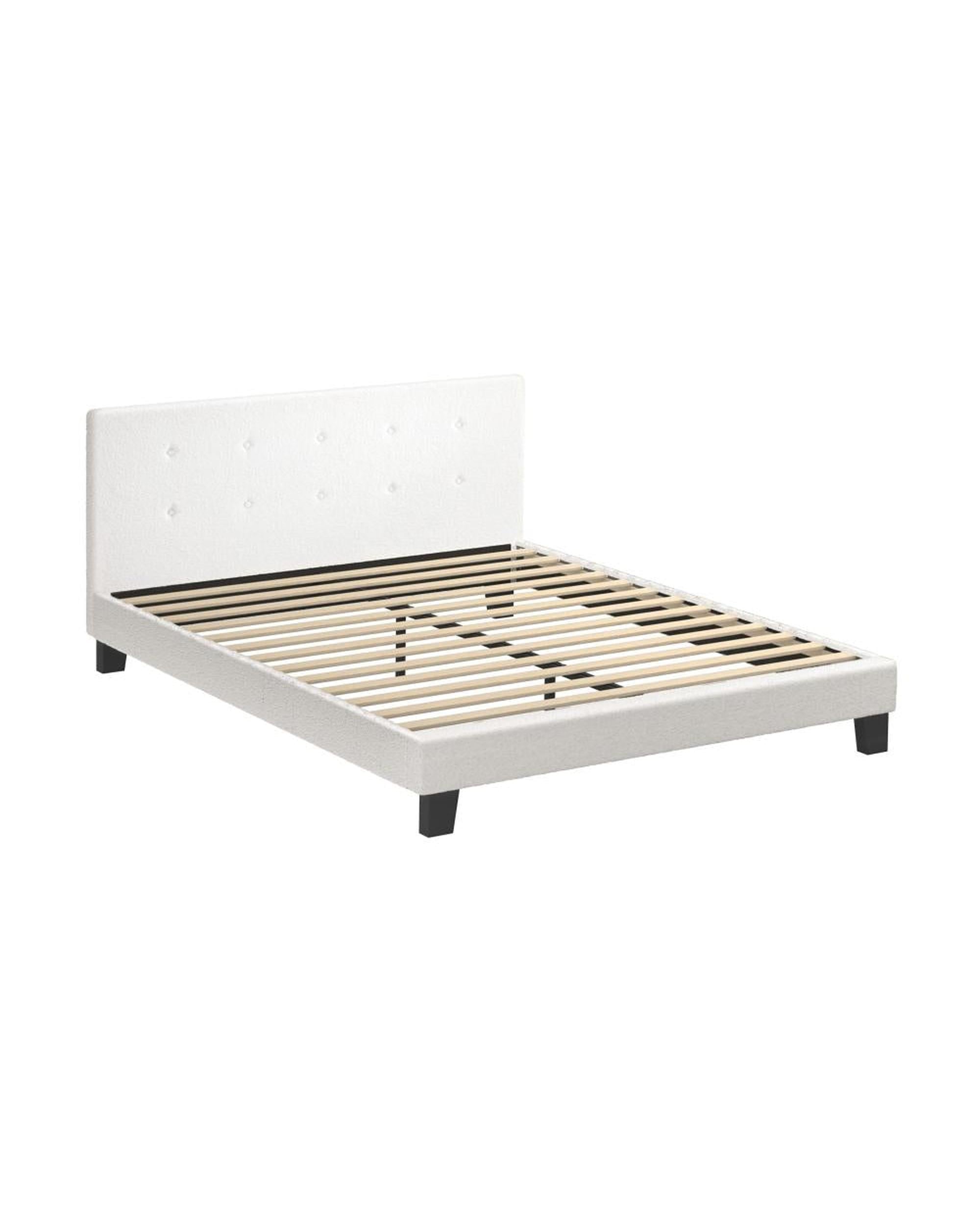 DOMANI Bed Frame King Size White Boucle Cloud Shape Oikiture