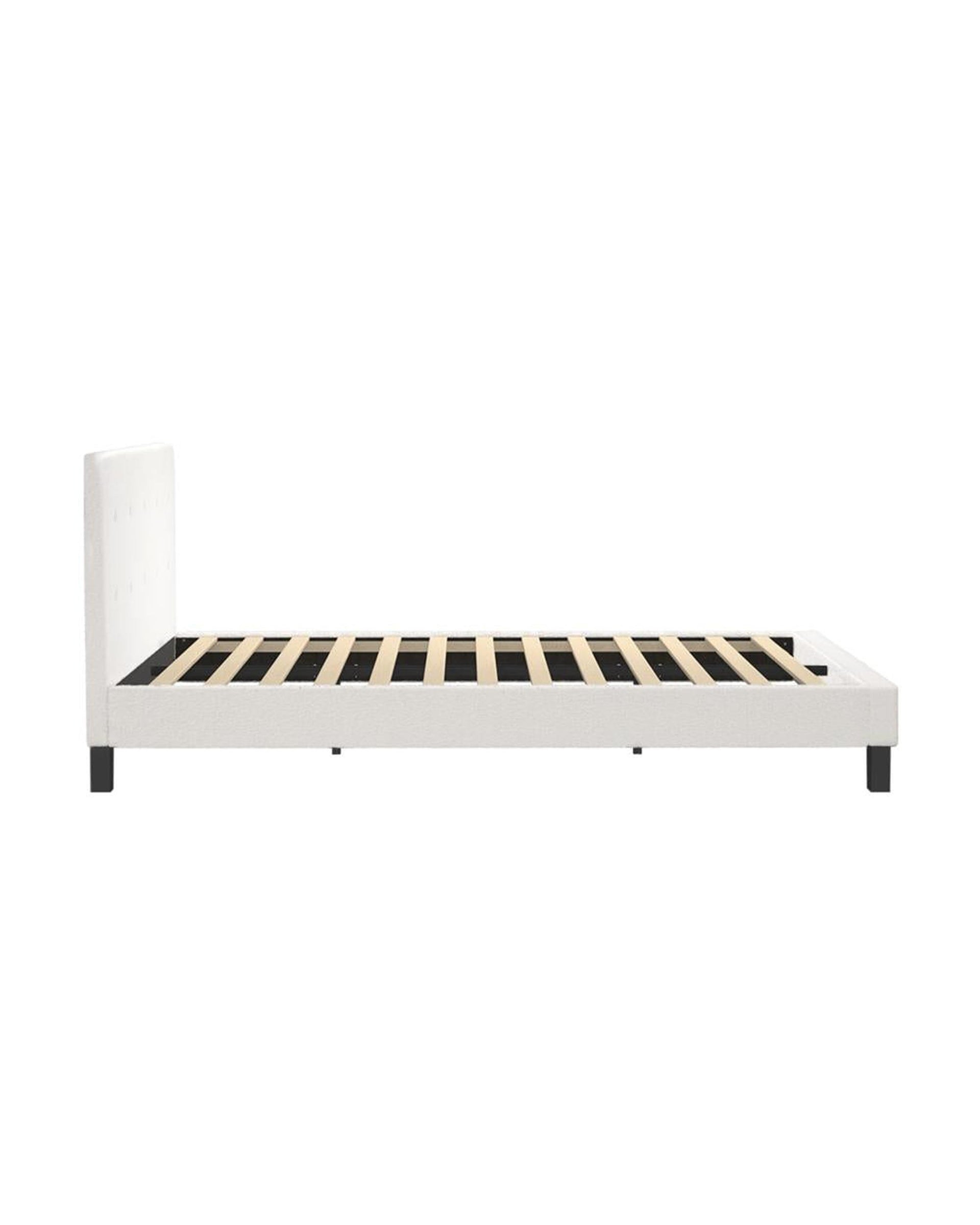 DOMANI Bed Frame King Size White Boucle Cloud Shape Oikiture