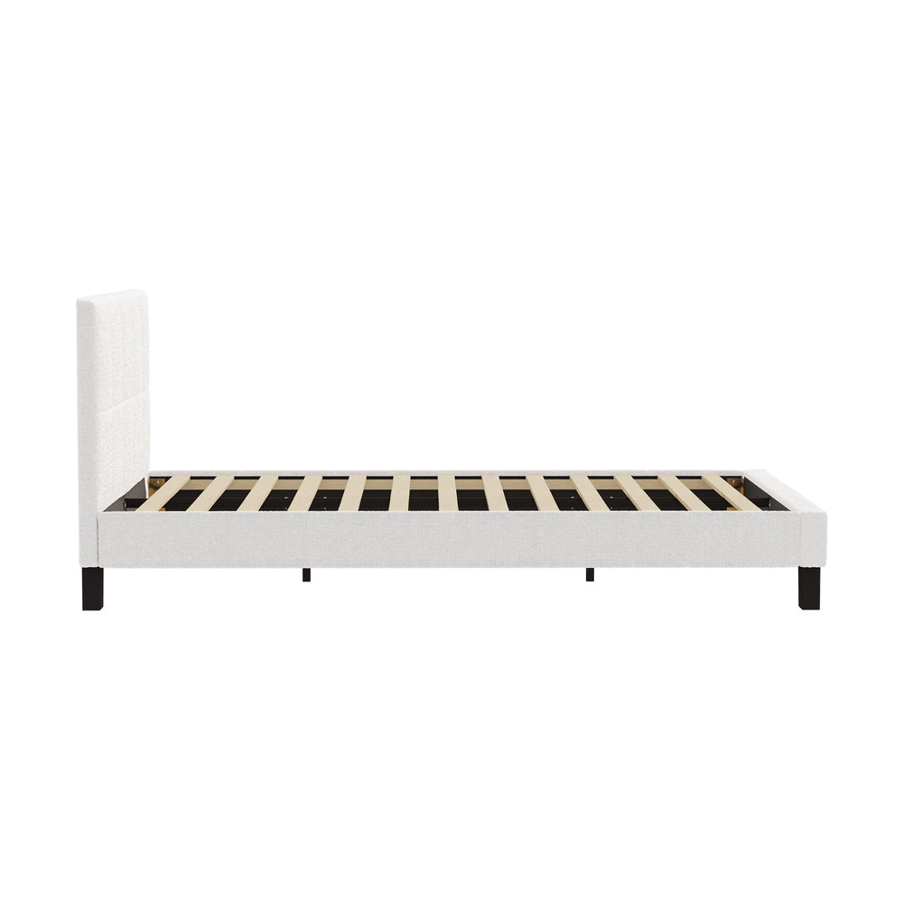 TOFU Bed Frame Base White Boucle