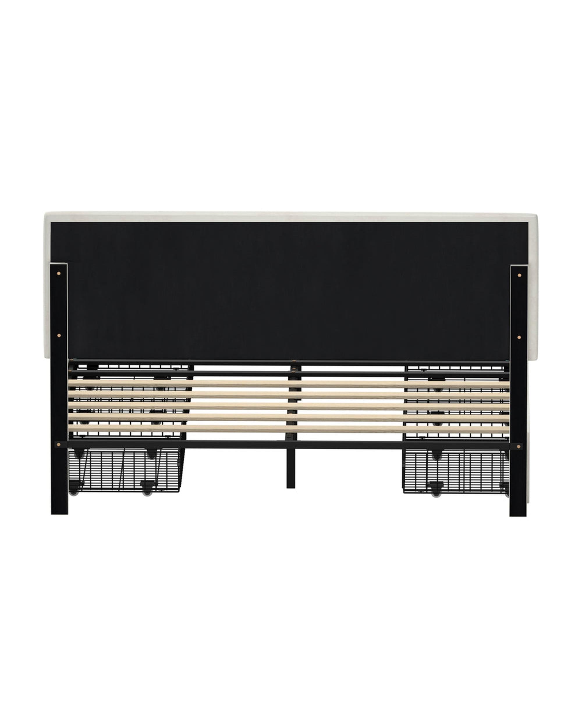 CLOUD LED Bed Frame 4 Drawers Adjustable Head Beige Oikiture