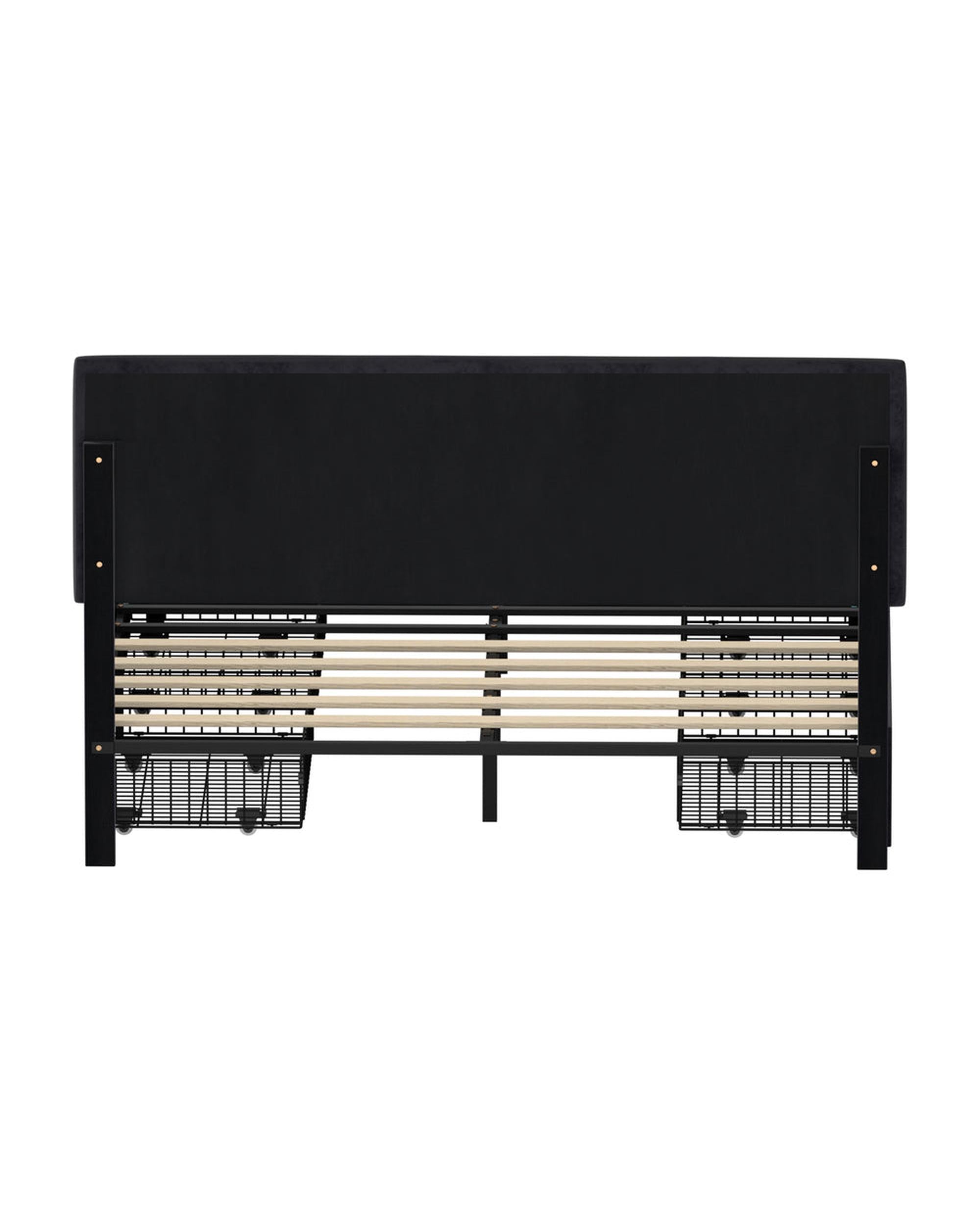 CLOUD LED Bed Frame 4 Drawers Adjustable Head BLACK Oikiture