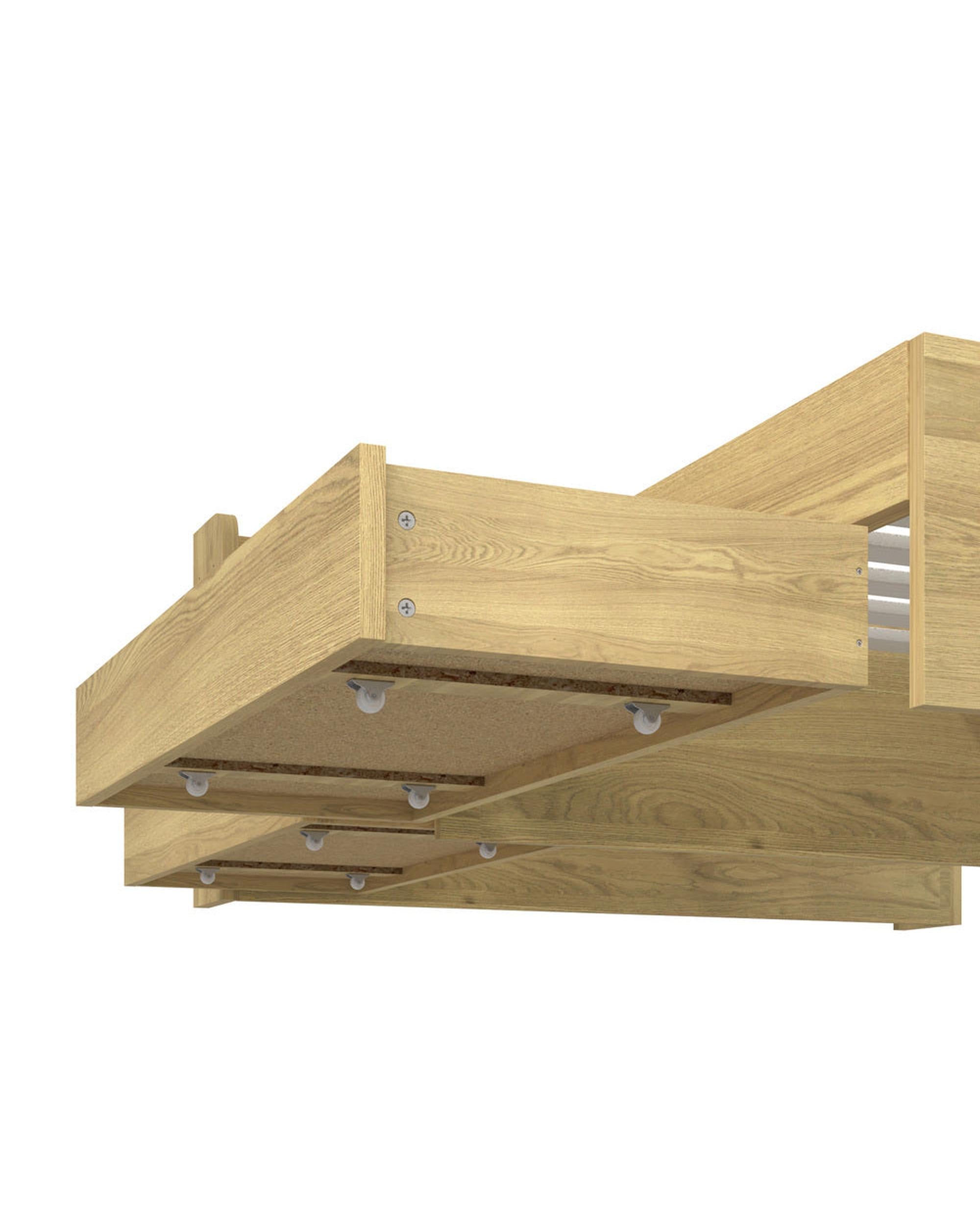 WINC Bed Frame with Charging Ports & 2 Drawers Oikiture