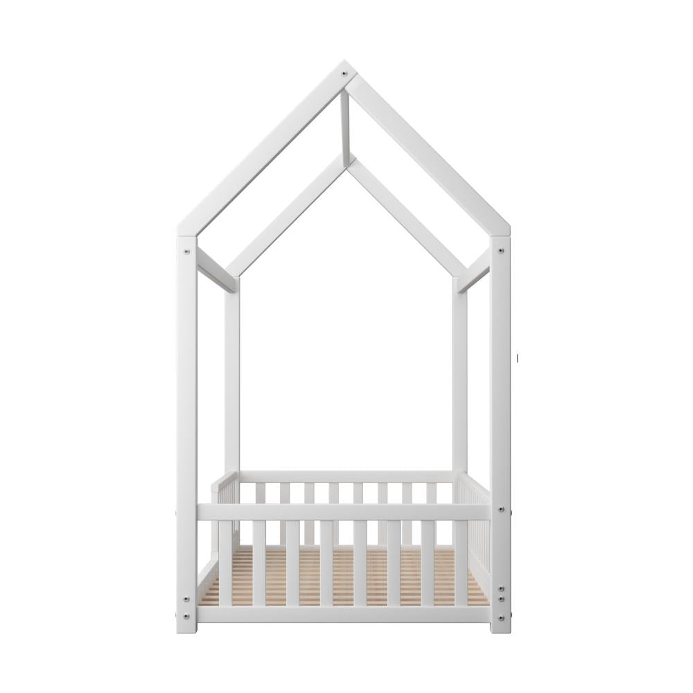 Bed Frame Kids Wooden Single Timber House Frame Mattress Base Platform Oikiture