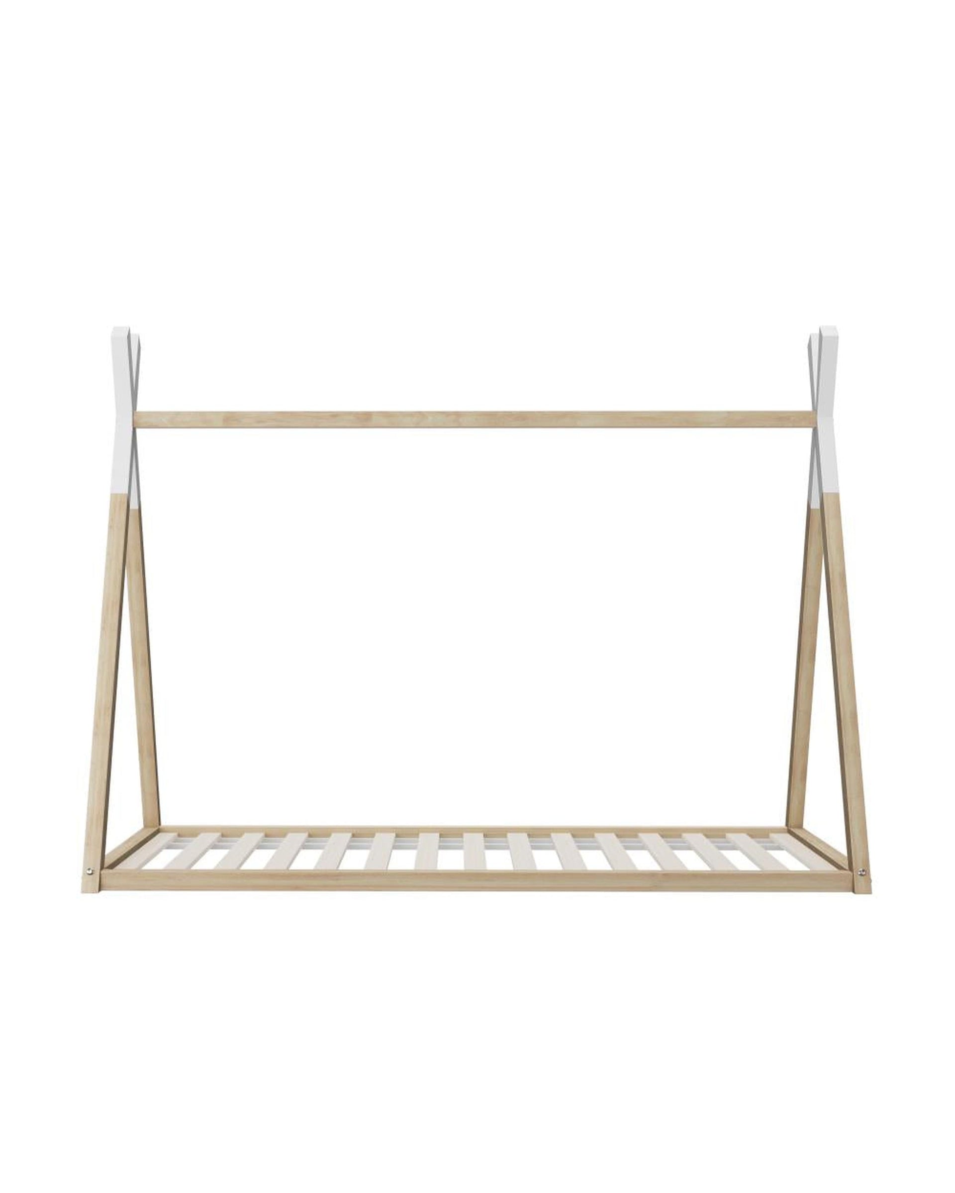 Wooden Bed Frame Single Timber Teepee House Mattress Base Platform Oikiture