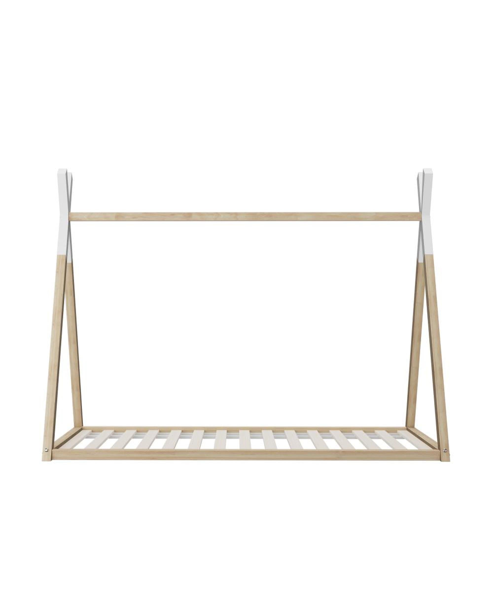 Wooden Bed Frame Single Timber Teepee House Mattress Base Platform Oikiture