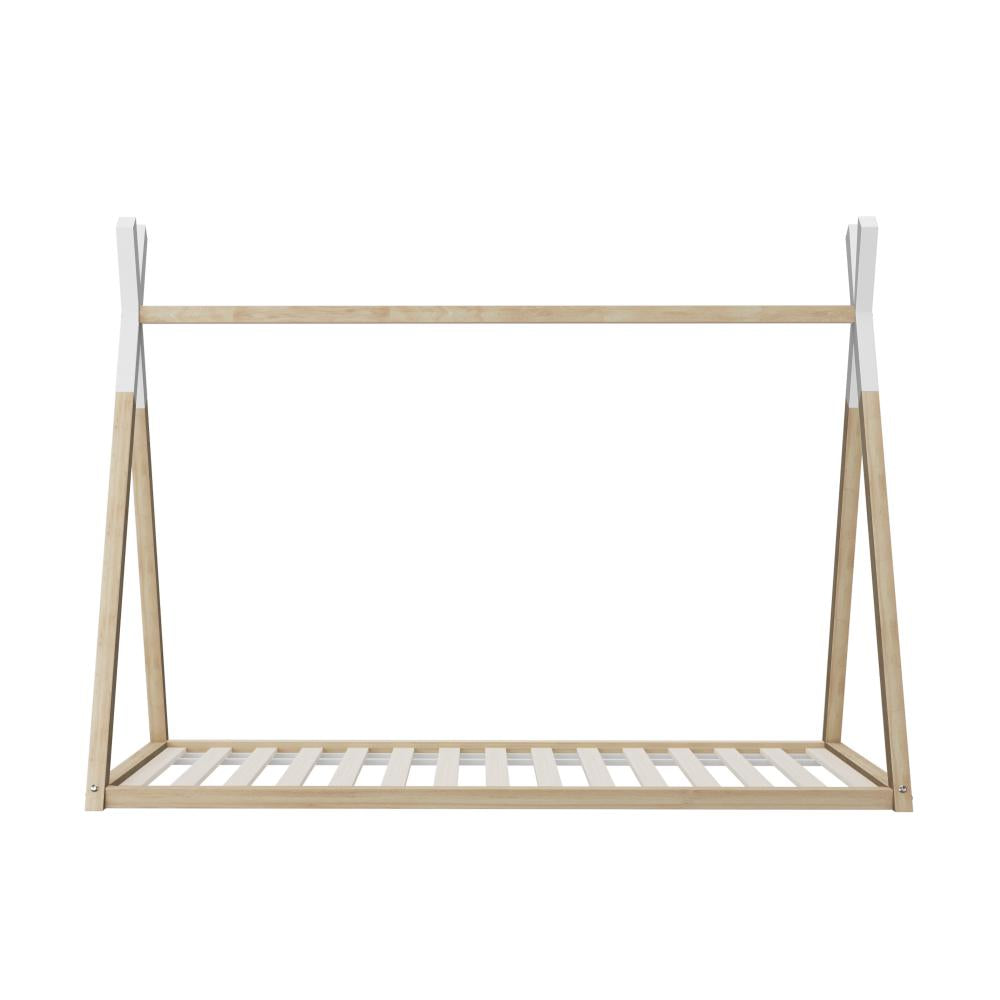 Wooden Bed Frame Single Timber Teepee House Mattress Base Platform Oikiture