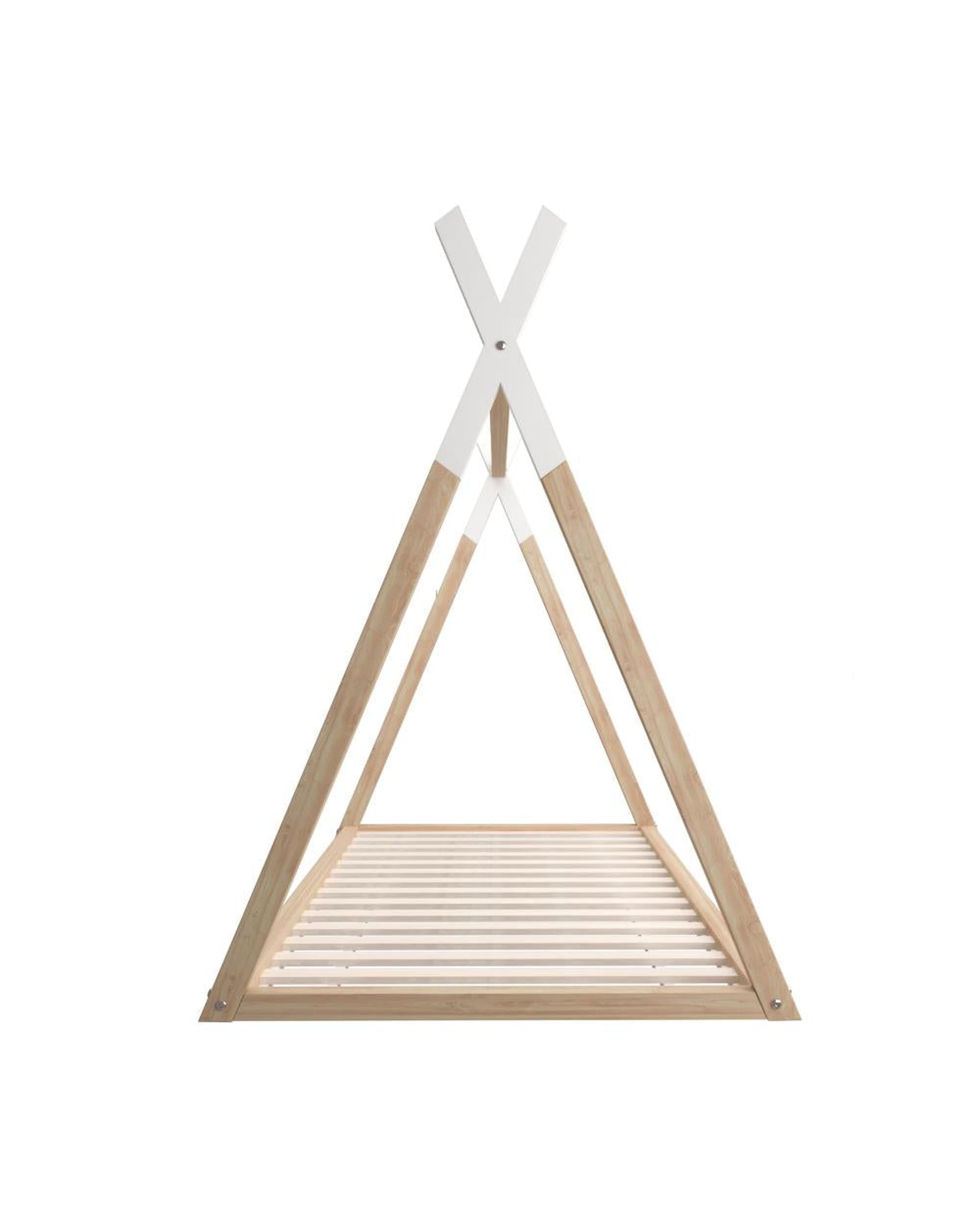 Wooden Bed Frame Single Timber Teepee House Mattress Base Platform Oikiture