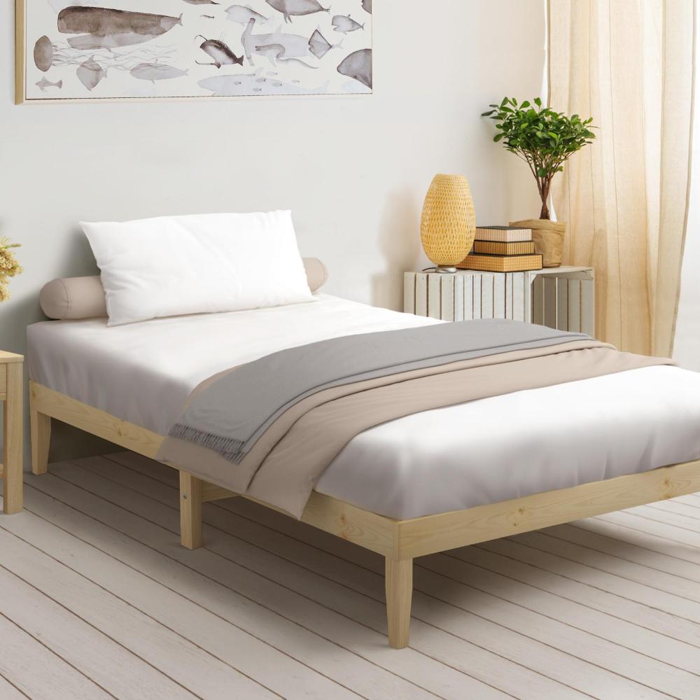 LALOR Bed Frame King Single Size Wooden Pine Timber Bedroom Furniture Oikiture