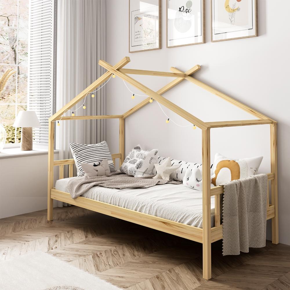 SUNBURY Bed Frame Wooden Kids Timber House Beds - Single Oikiture