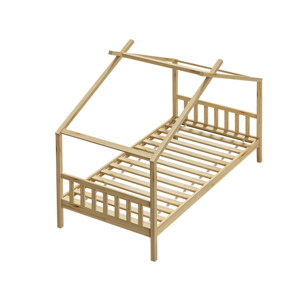SUNBURY Bed Frame Wooden Kids Timber House Beds - Single Oikiture