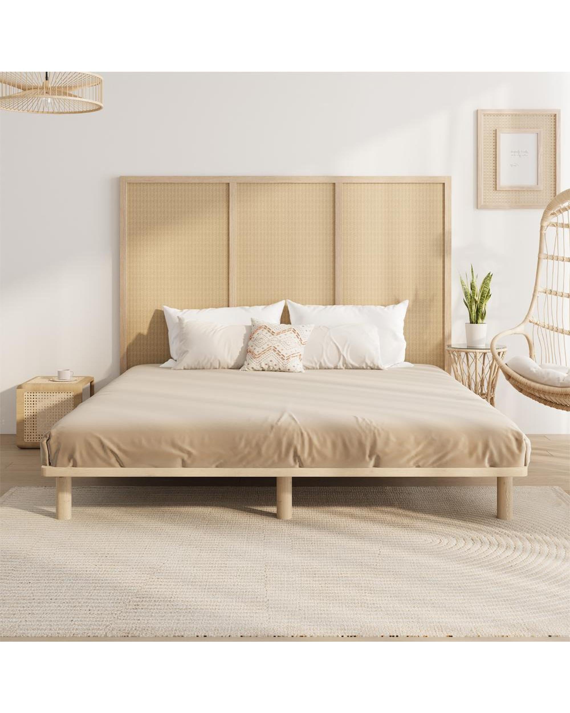 SUNBURY Bed Frame Wooden Bed Base Oikiture