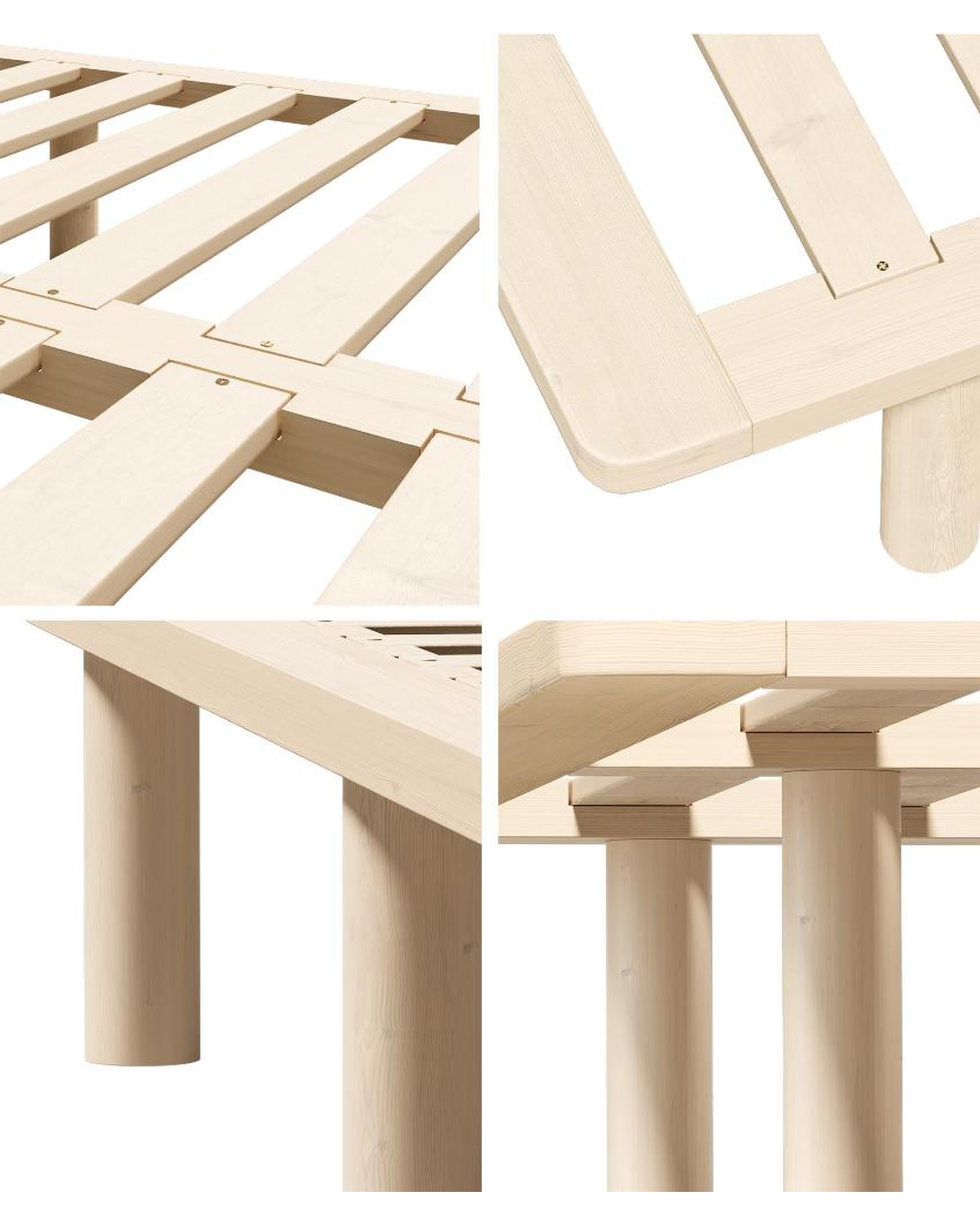 SUNBURY Bed Frame Wooden Bed Base Oikiture