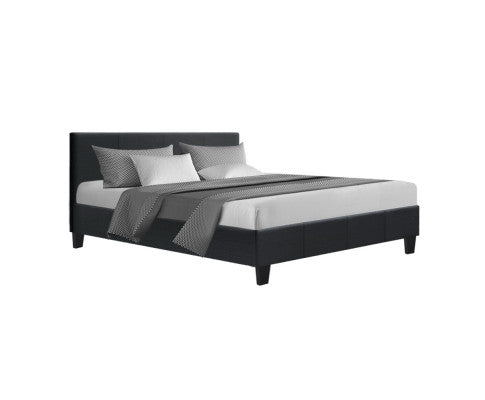 Neo Bed Frame Fabric - Charcoal Queen Artiss