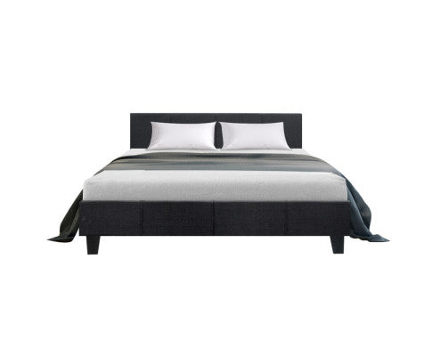 Neo Bed Frame Fabric - Charcoal Queen Artiss