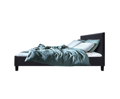 Neo Bed Frame Fabric - Charcoal Queen Artiss