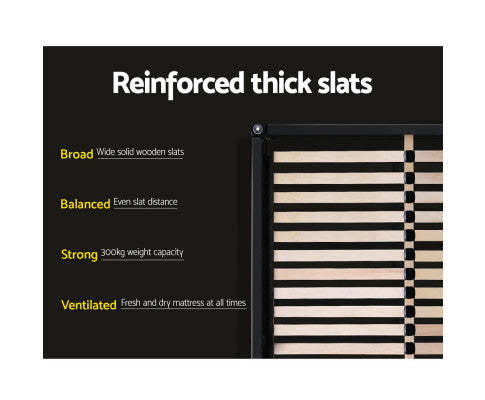 Neo Bed Frame Fabric - Charcoal Queen Artiss