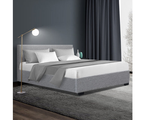 Nino Bed Frame Fabric - Grey Artiss