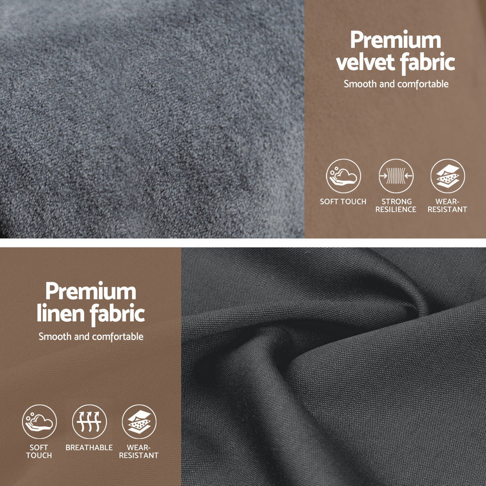 SOL Bed Frame with Storage Grey Velvet Headboard Gas Lift Platform Base Artiss