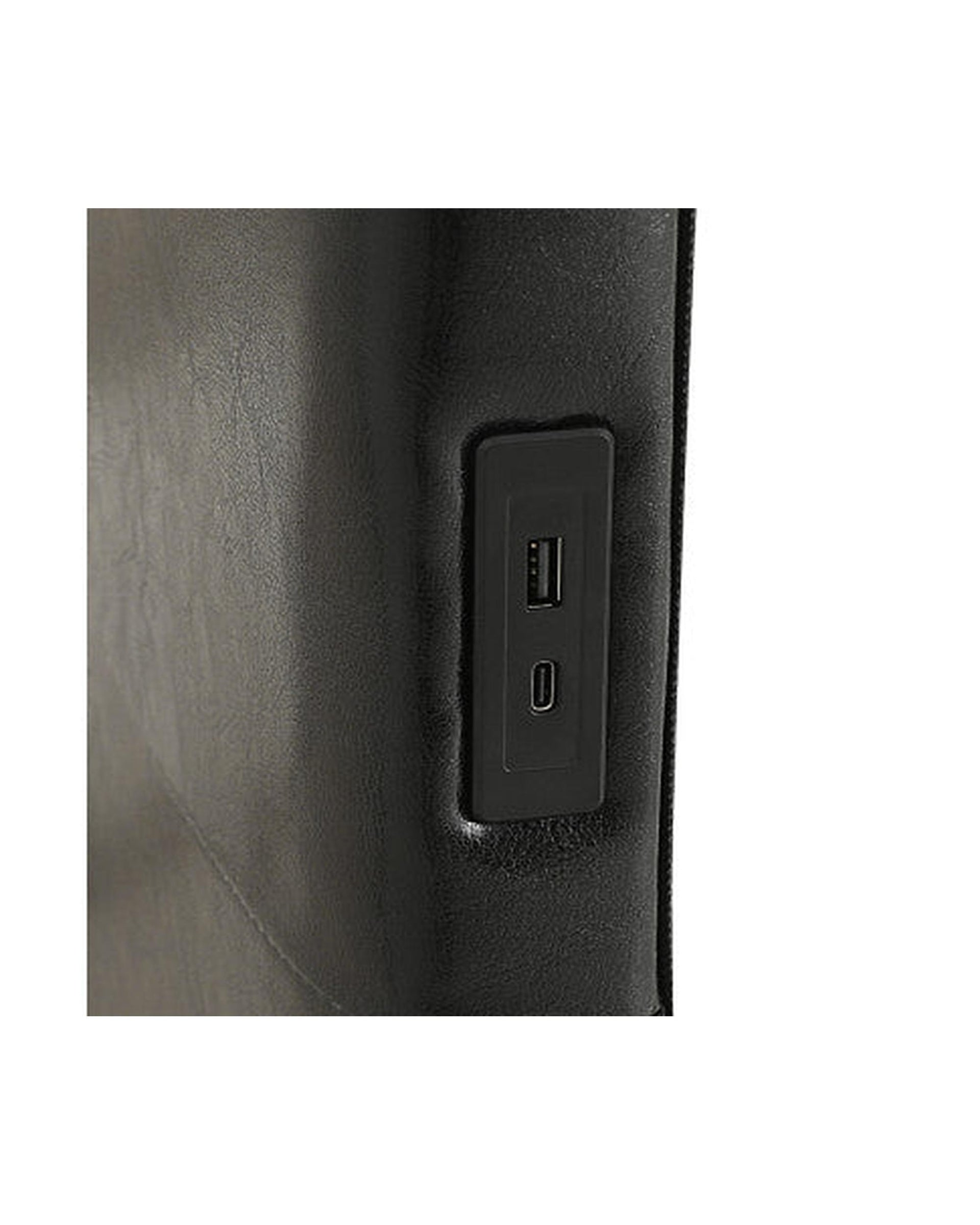 Artiss Bed Frame w RGB LED Lights Charge Ports Black Leather RAVI Artiss