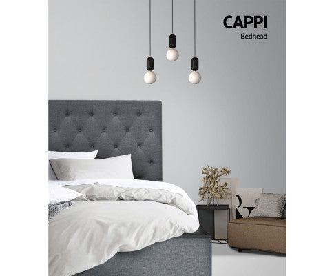 Bed Head Headboard King Single Bedhead Fabric CAPPI Grey Big Bedding Australia