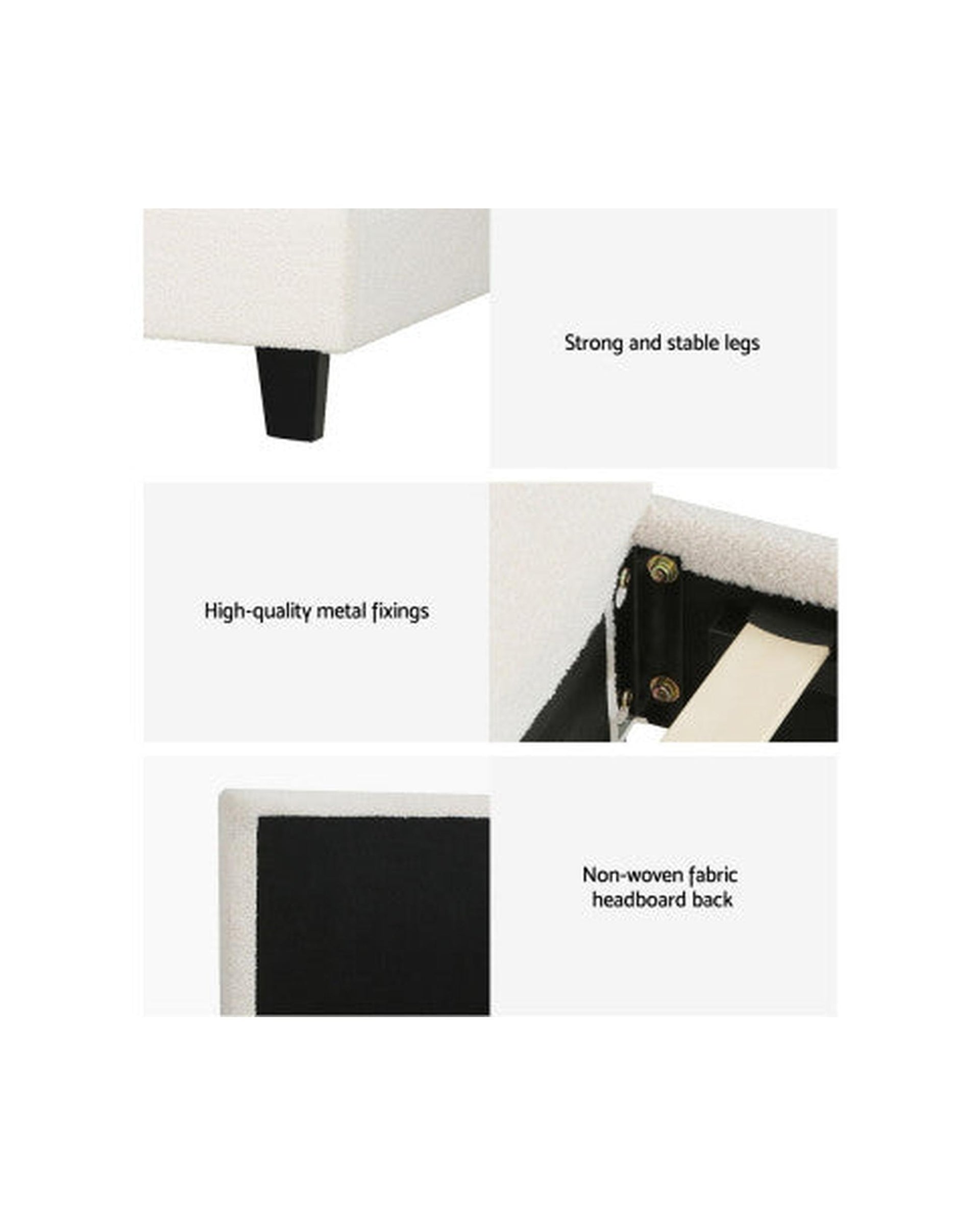 Artiss Bed Frame Queen Size Boucle Fabric Mattress Base Platform Wooden Artiss