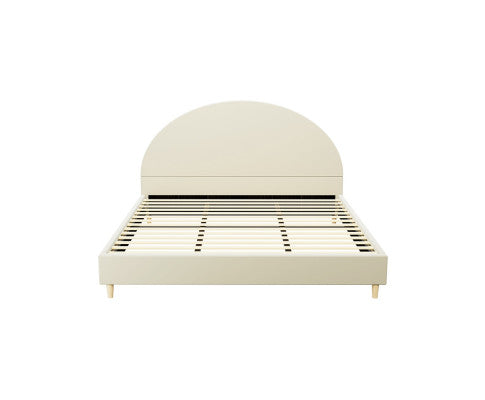 ELLA Bed Frame Velvet Cream Artiss