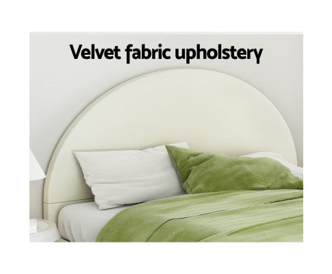 ELLA Bed Frame Velvet Cream Artiss