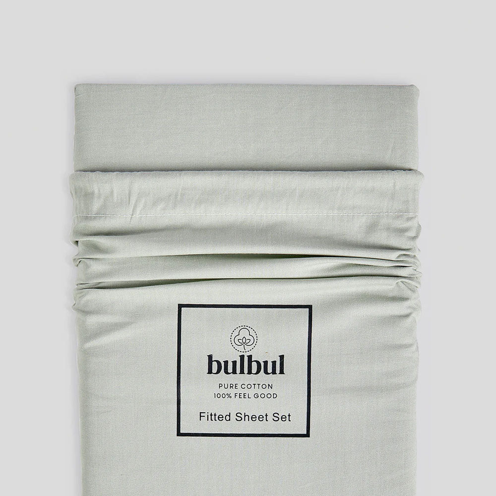Bambury | Desert Sage Fitted Sheet And Pillowcase Set