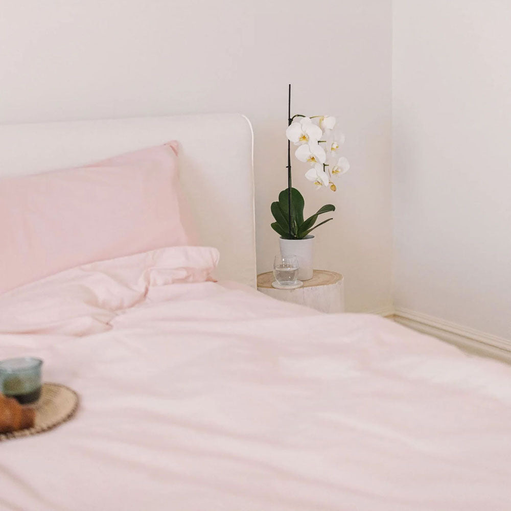 Bambury | Pink Salt Fitted Sheet And Pillowcase Set