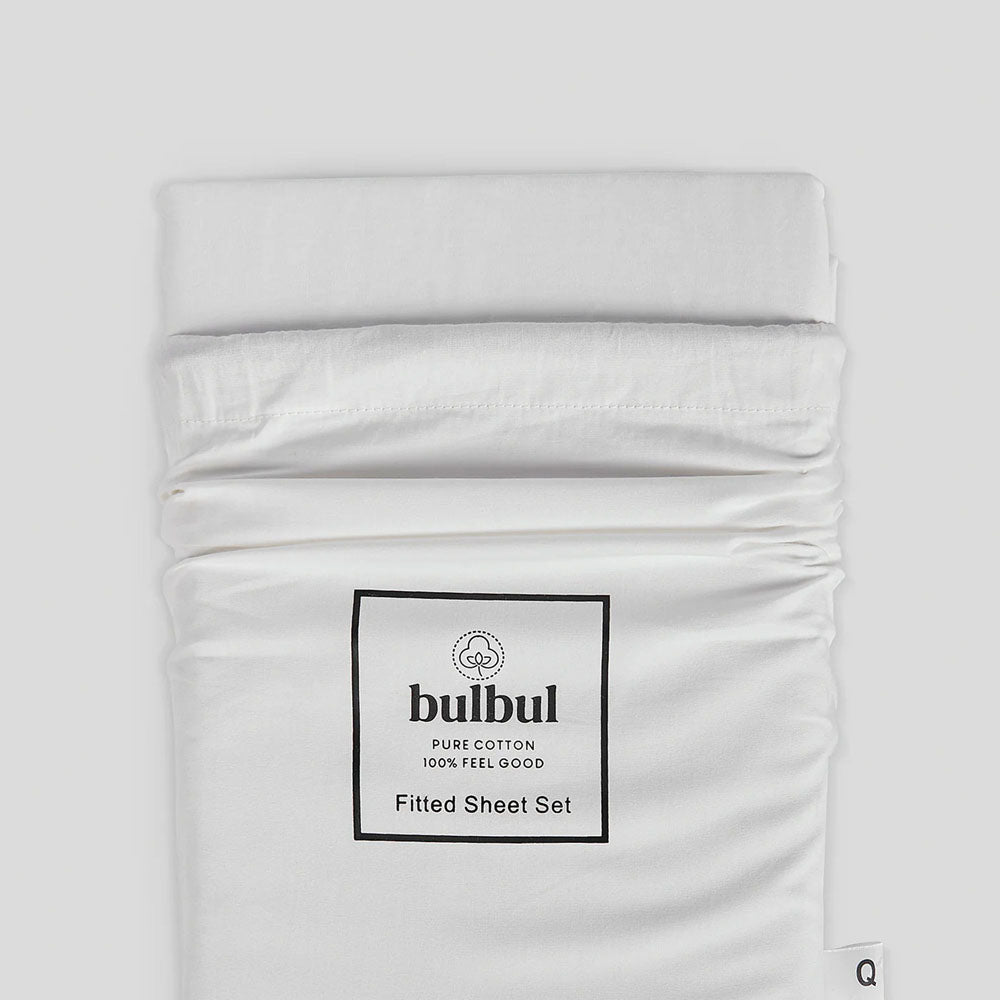 Bambury | Snow White Fitted Sheet And Pillowcase Set