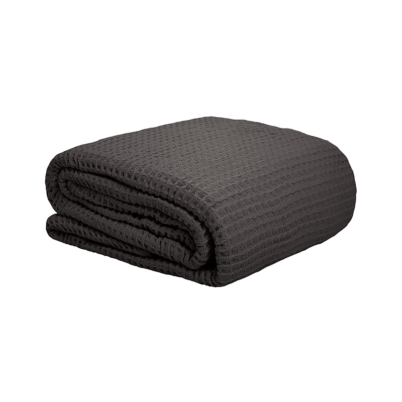 Bambury | Waffle Weave Blanket Charcoal Qb/Kb Bambury