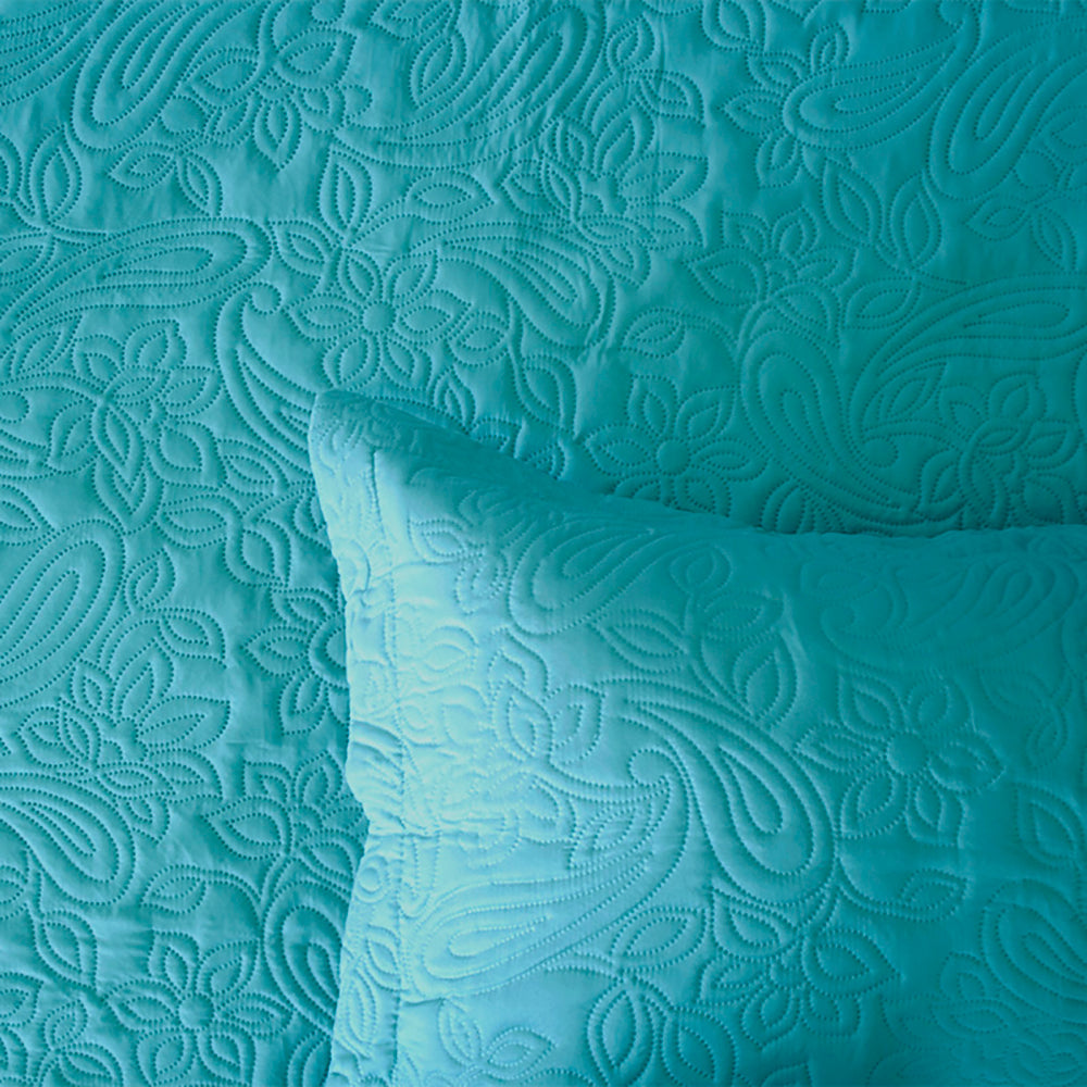 Bambury | Sb/Db Paisley Coverlet Set Peacock Bambury