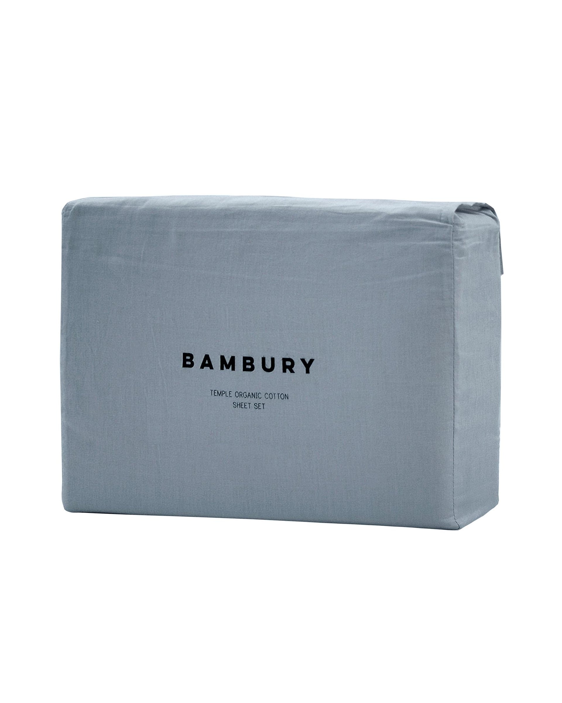 Bambury Temple Organic Sheet Set - Steel Blue Bambury