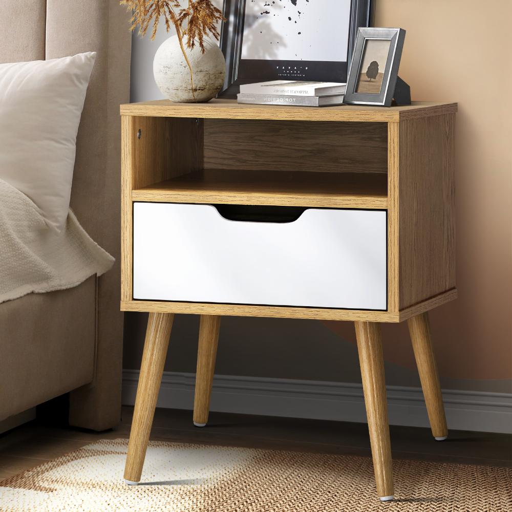 Bedside Table Drawers Side Tables Nightstand Trendy Furniture Cabinet Oikiture