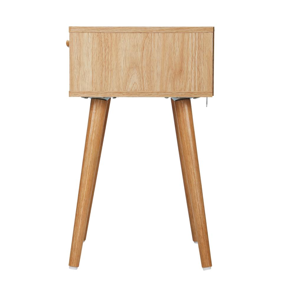 Bedside Table Drawers Bedroom Wood Cabinet Nightstand Rattan Furniture Oikiture