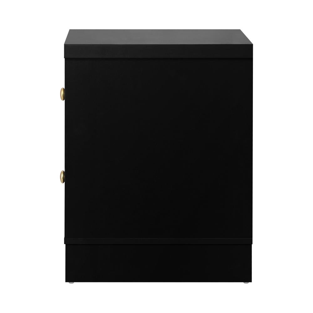 2X Bedside Tables Hamptons Furniture Black Oikiture
