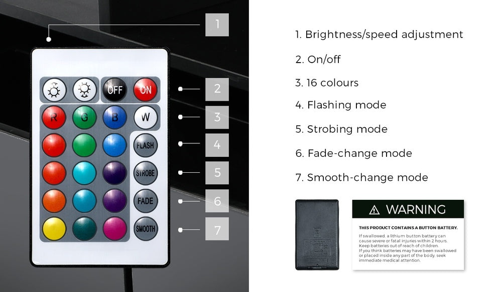 Bedside Table LED Nightstand Shelf Natural Oikiture