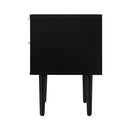 Bedside Table 2 Drawers Side Table Bedroom Furniture Storage Unit Black Oikiture