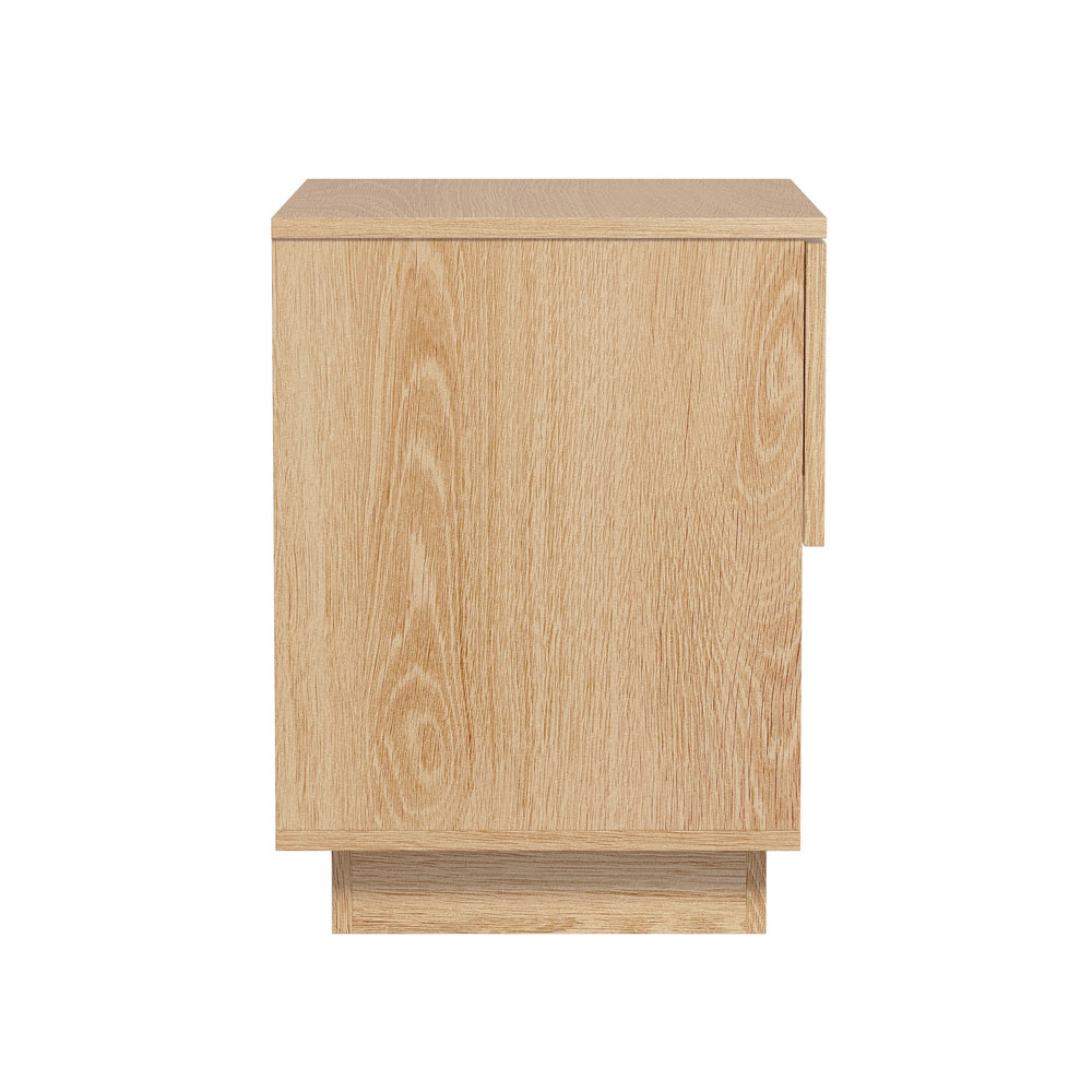 Bedside Table 1 Drawer Storage Nightstand Cabinet Natural Oikiture