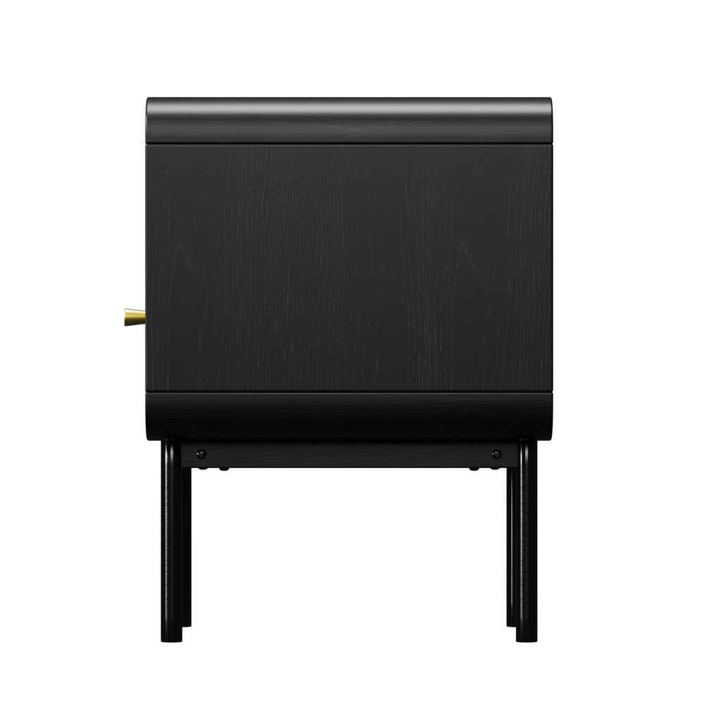 Oikiture Bedside Tables Storage Cabinet Wood White