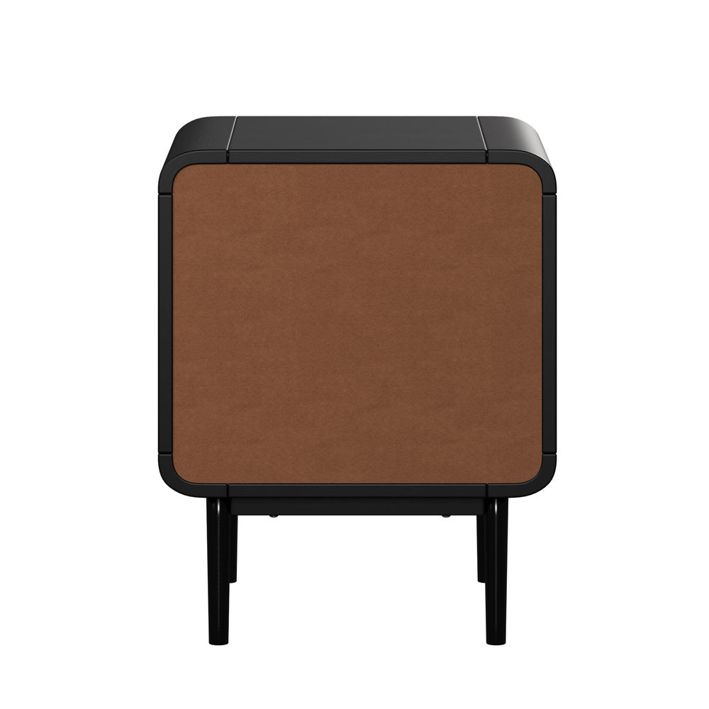 Oikiture Bedside Tables Storage Cabinet Wood White