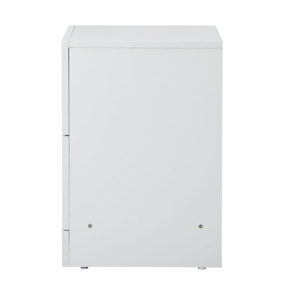 2X Bedside Table 2 Drawers Side Table White Oikiture