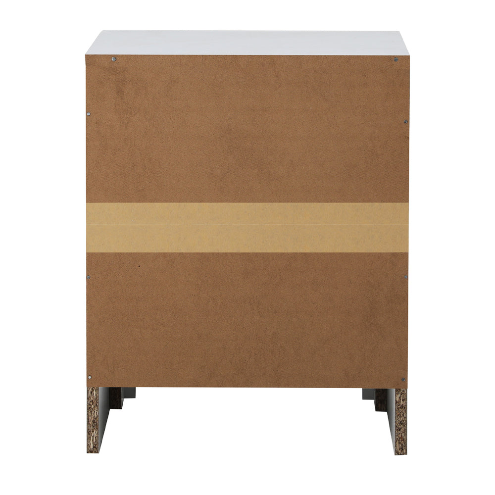 2X Bedside Table 2 Drawers Side Table White Oikiture