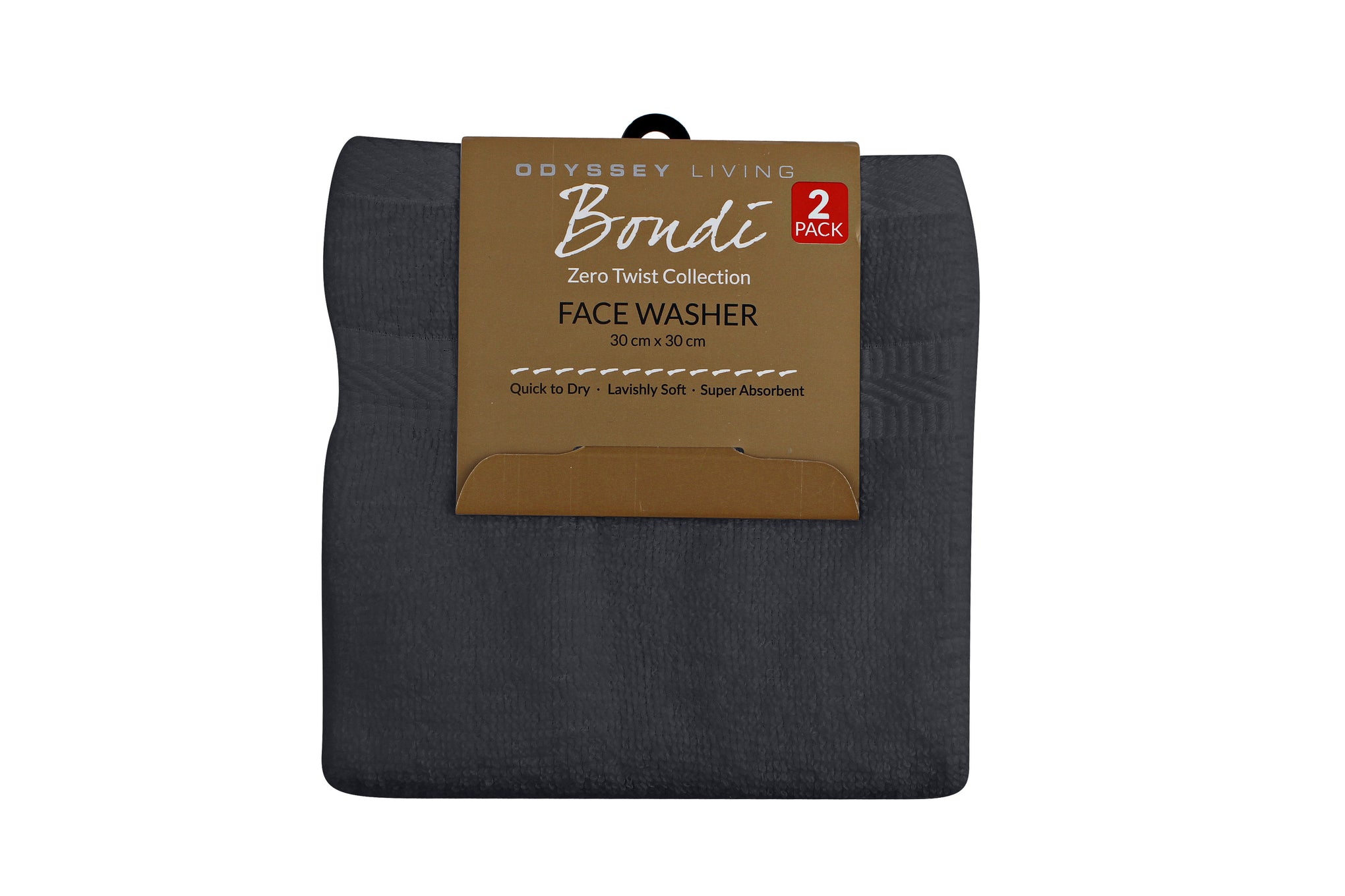Odyssey Living | Bondi Zero Twist Towel Collection - 2 Pack Face Washer