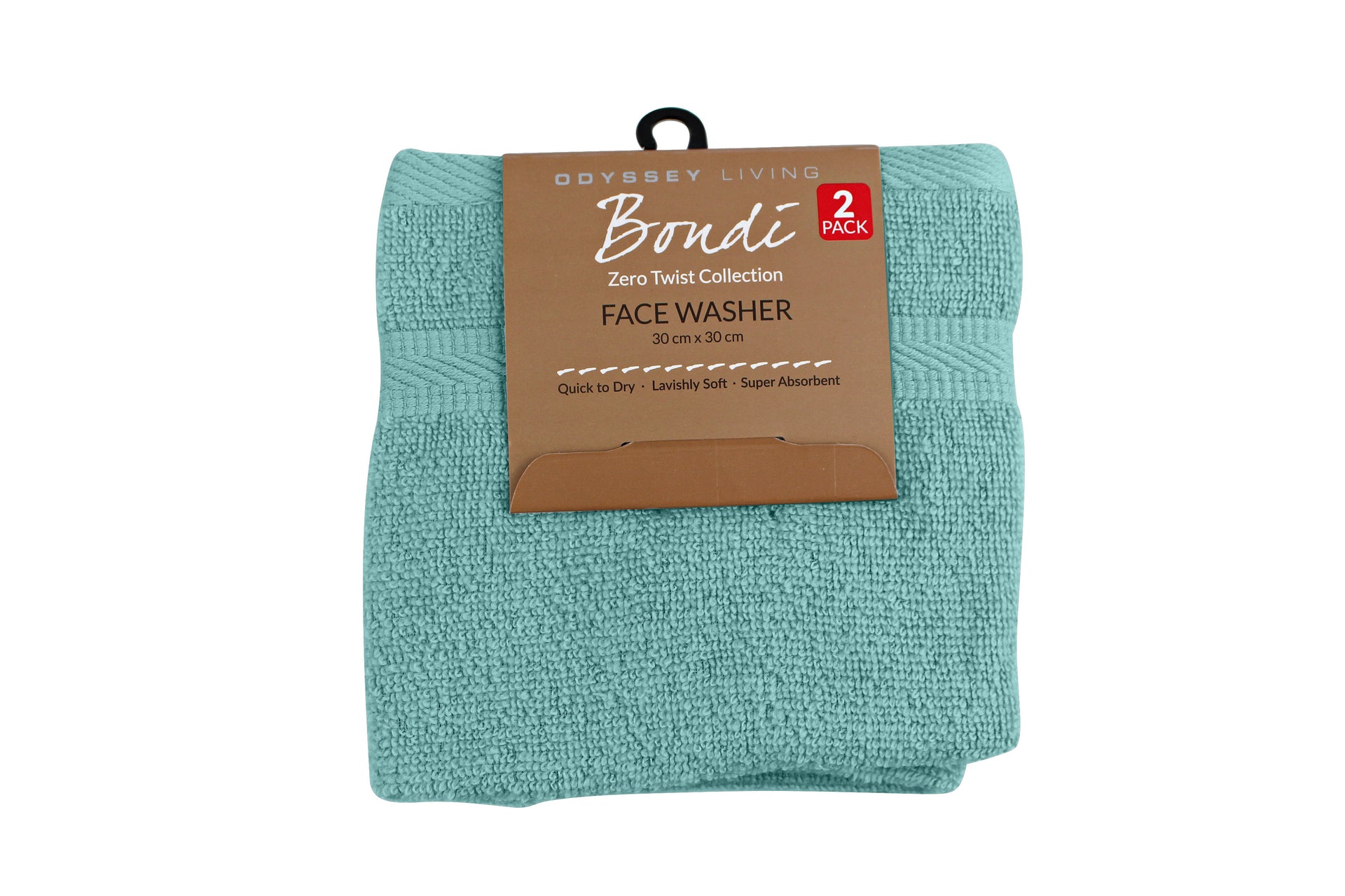 Odyssey Living | Bondi Zero Twist Towel Collection - 2 Pack Face Washer