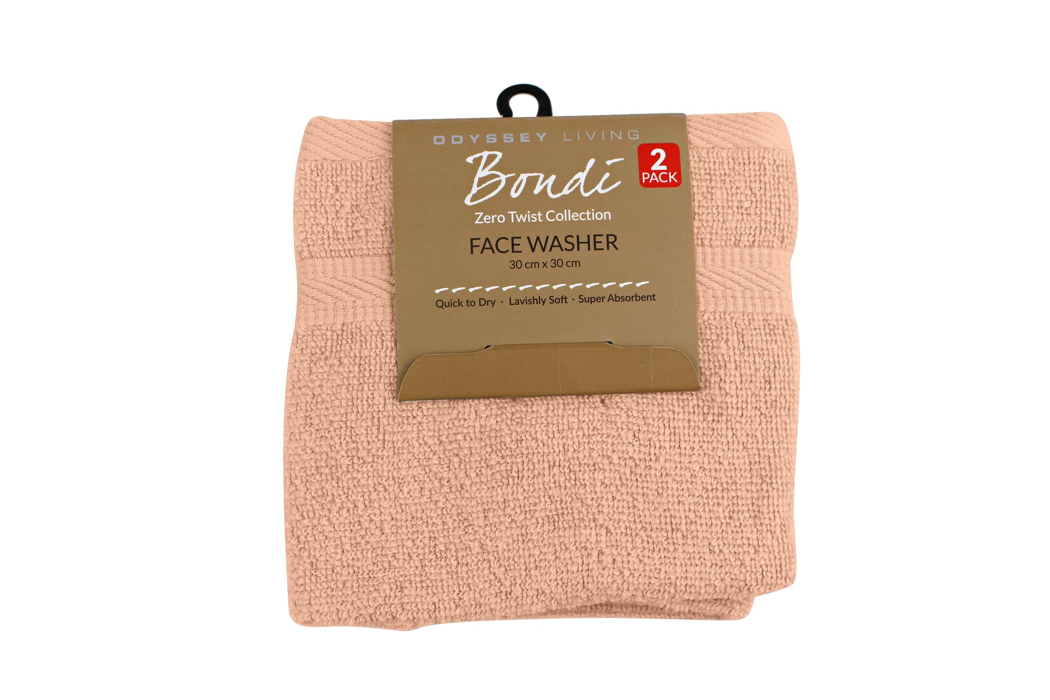 Odyssey Living | Bondi Zero Twist Towel Collection - 2 Pack Face Washer