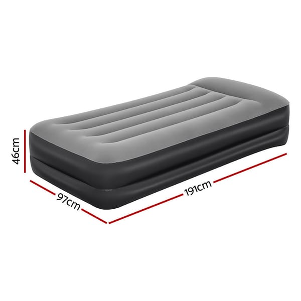Bestway Air Mattress Single Inflatable Bed 46Cm Airbed Black